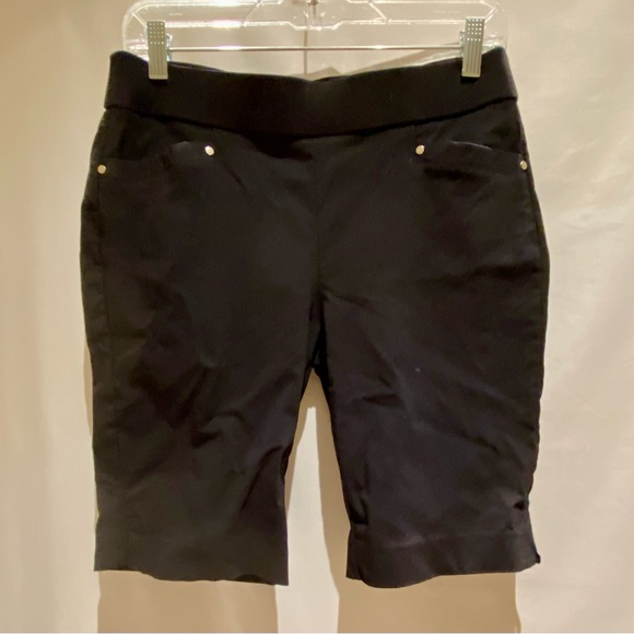 Briggs Pants - Briggs Black Stretch Pull-On Bermuda Shorts, size 6
